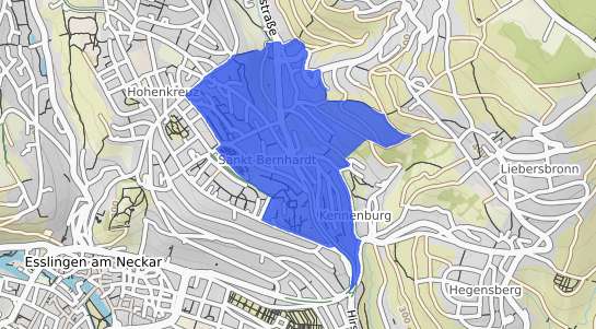 Bodenrichtwertkarte Esslingen am Neckar St. Bernhardt
